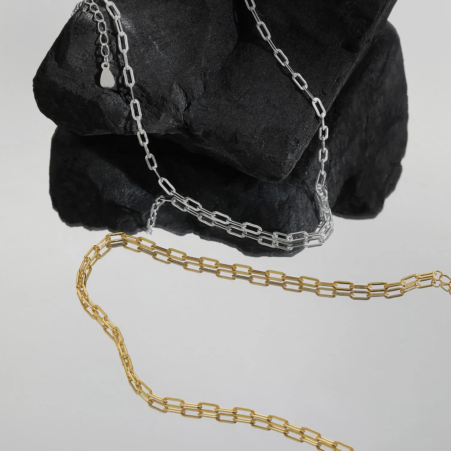 Geometry Collection Necklace in Sterling Silver and Gold