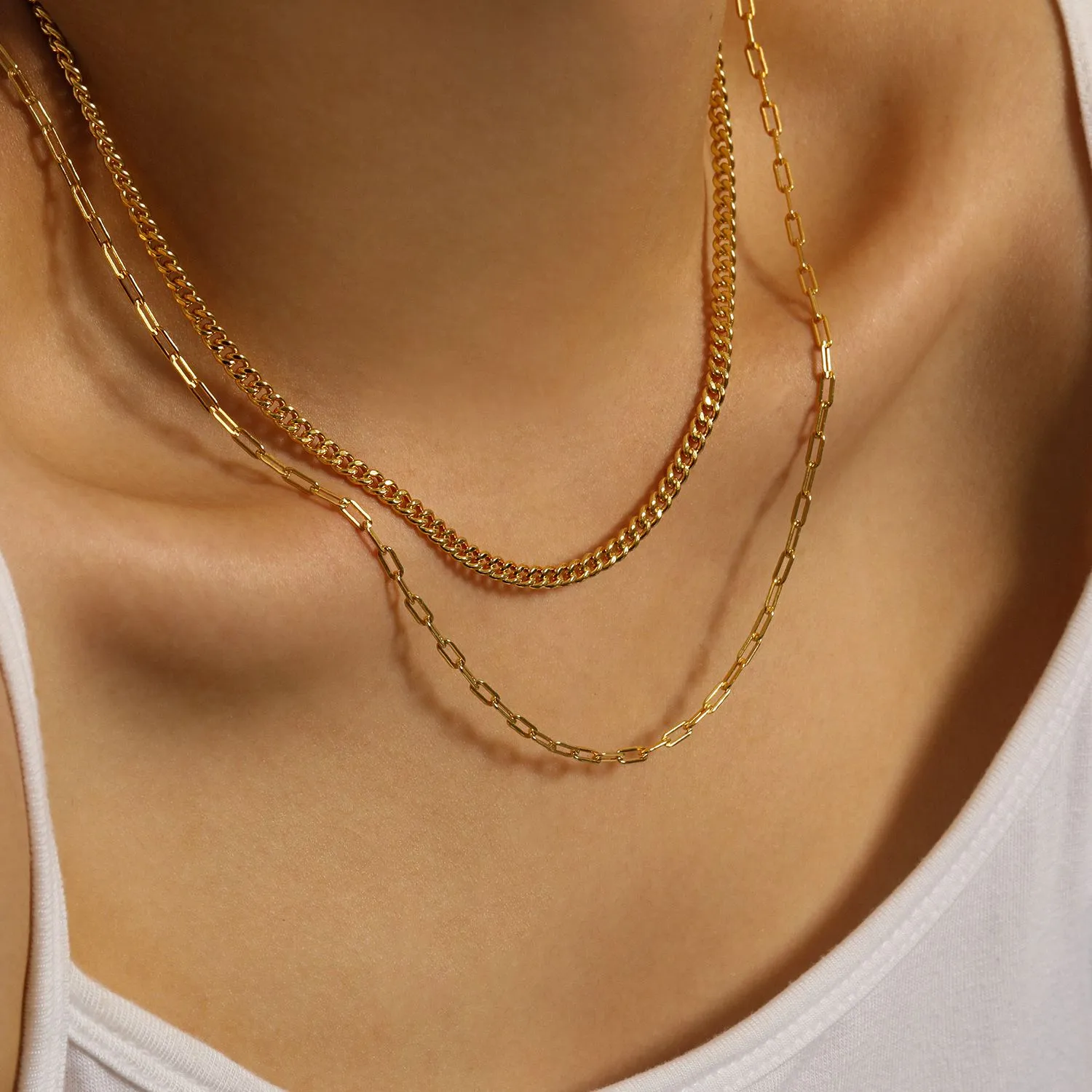 Geometry Collection Necklace in Sterling Silver and Gold