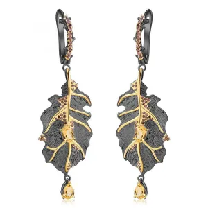 Georgia O'Keeffe Natural Citrine Drop Earrings for Women