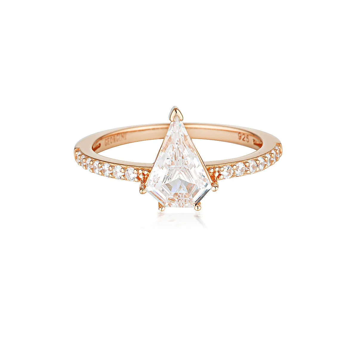 GEORGINI ROCK STAR SHIELD ROSE GOLD RING