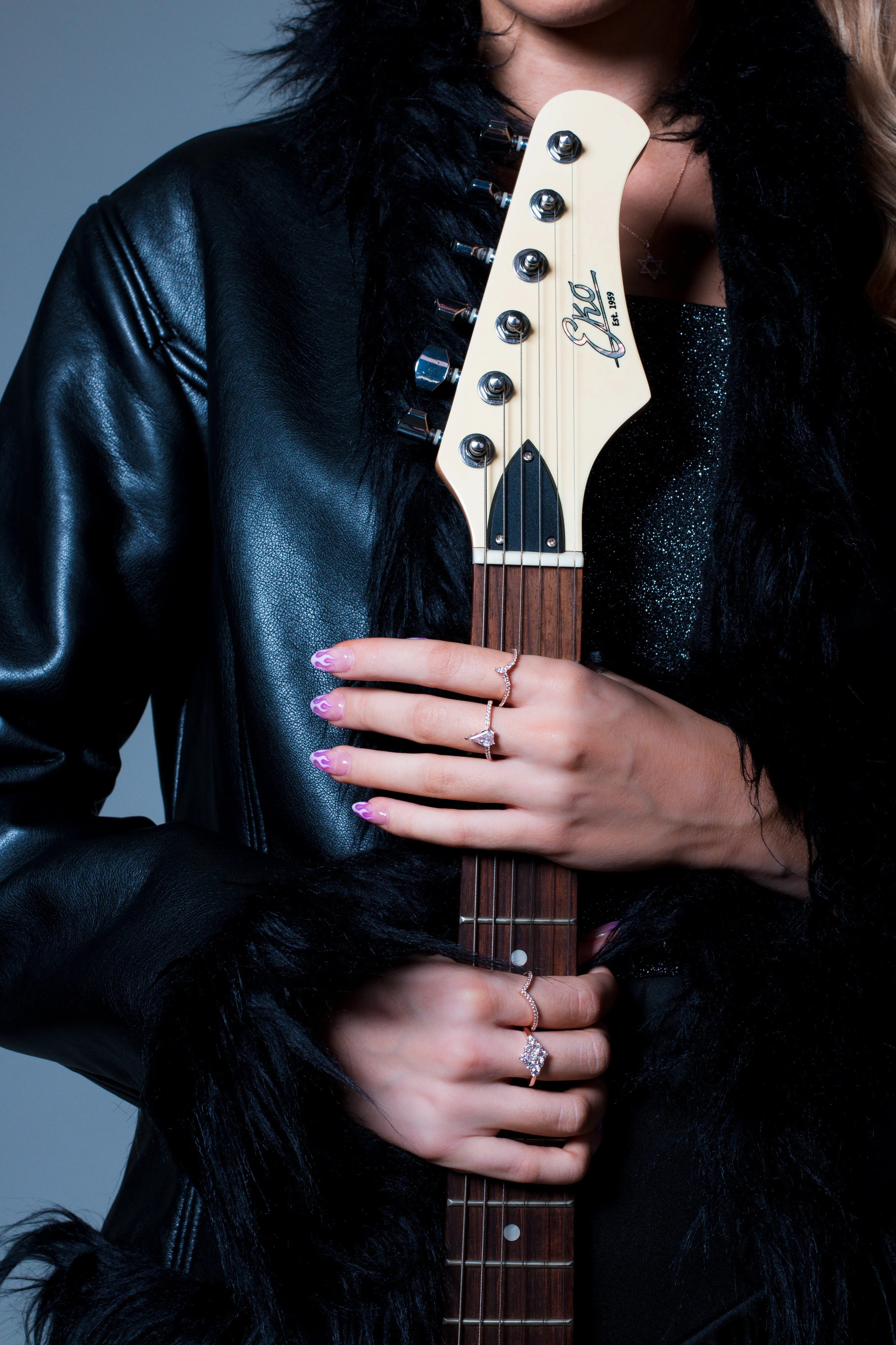 GEORGINI ROCK STAR SHIELD ROSE GOLD RING