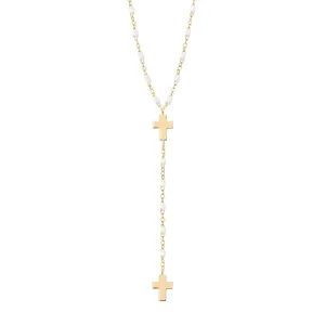 Gigi Clozeau 18K Cross Rosary Necklace