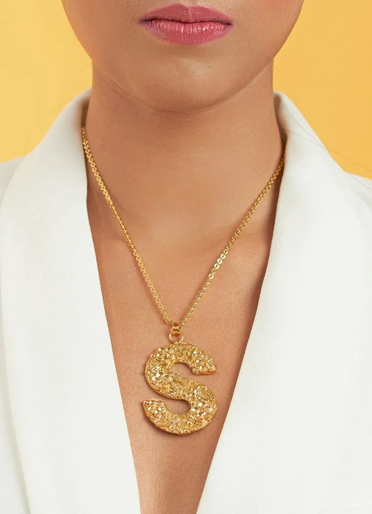 Gold Plated Alphabet Pendant