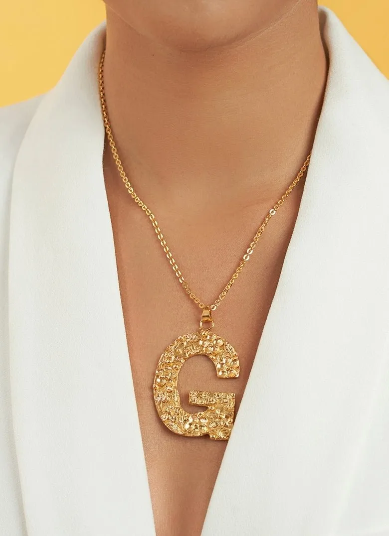 Gold Plated Alphabet Pendant