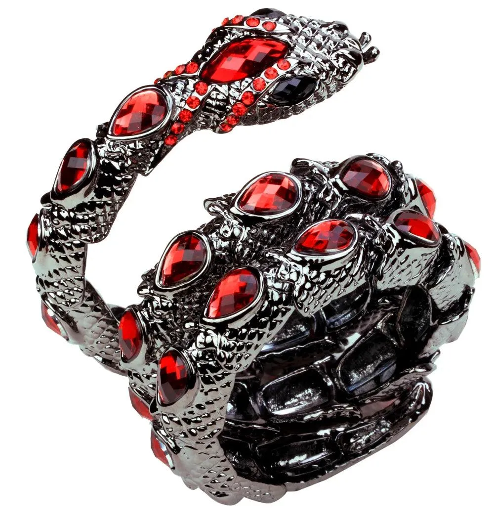 Gold Silver Colour Stretch Snake Armlet Upper Arm Cuff  Womens Bracelet - Punk Rock Crystal Bangle Jewellery