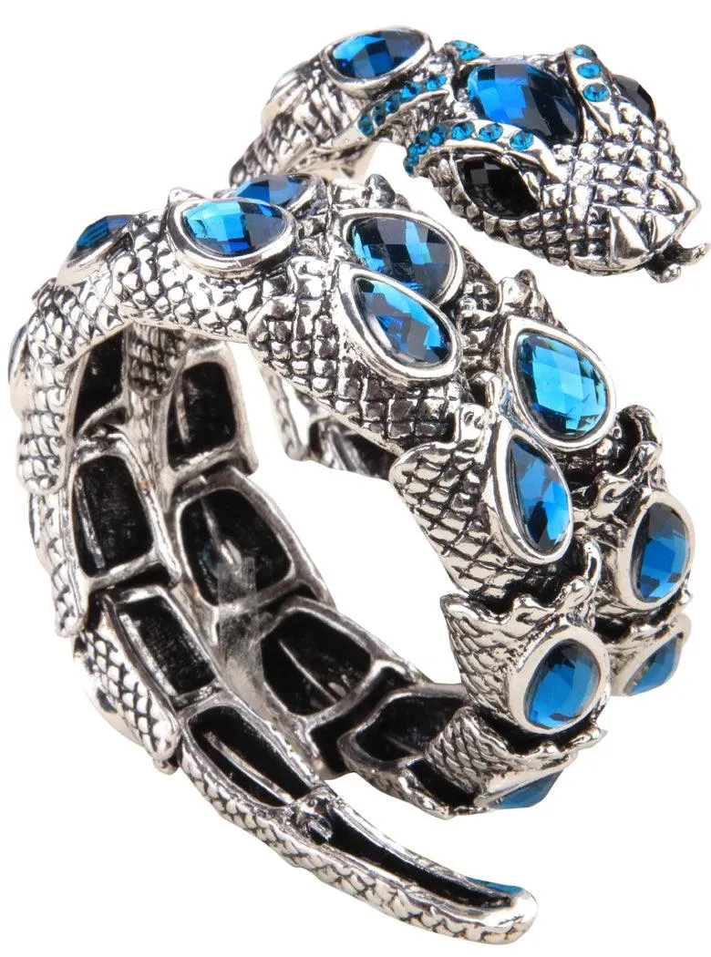 Gold Silver Colour Stretch Snake Armlet Upper Arm Cuff  Womens Bracelet - Punk Rock Crystal Bangle Jewellery