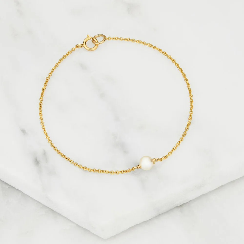 Gold Single Pearl Bracelet