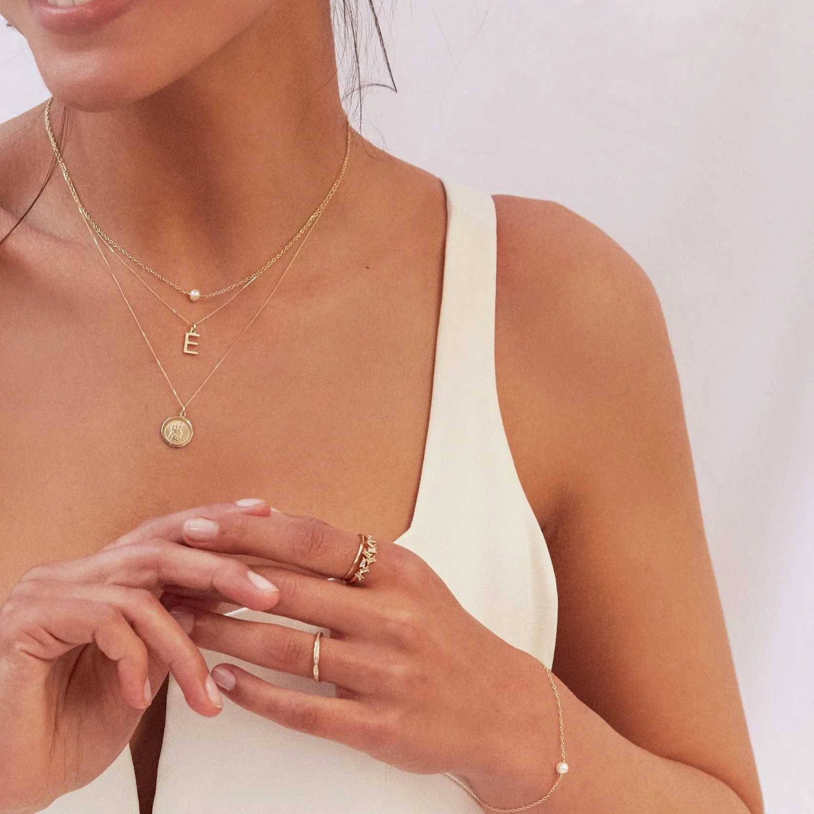 Gold Single Pearl Bracelet