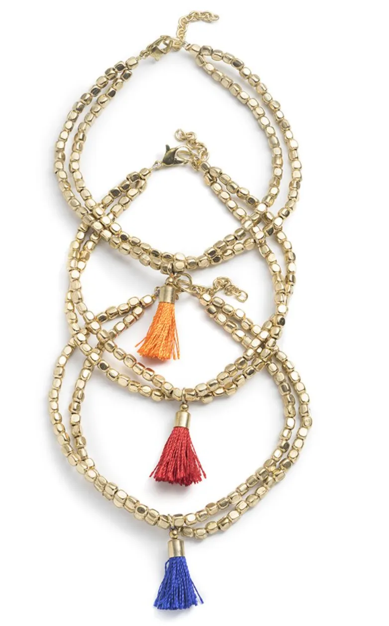 GOLD TASSEL ANKLETS