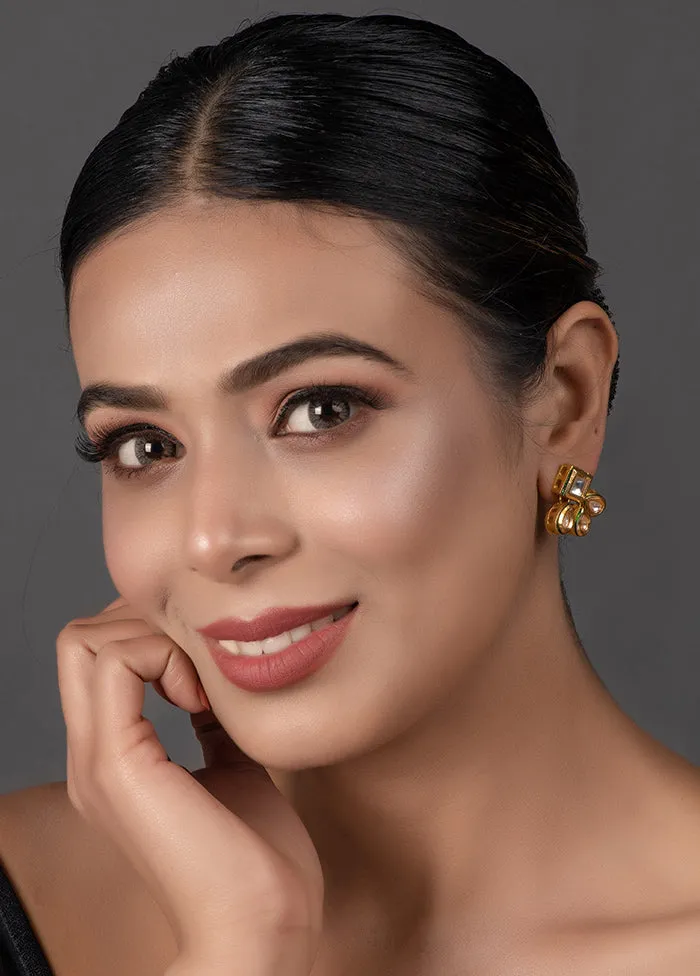Gold Tone Kundan Inspired Earrings