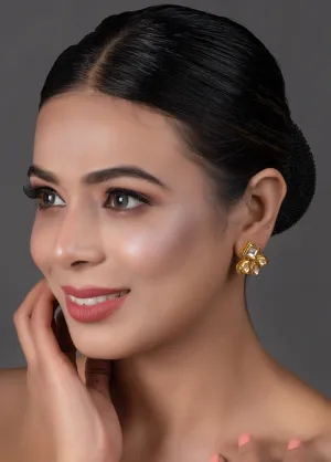 Gold Tone Kundan Inspired Earrings