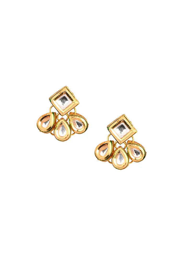 Gold Tone Kundan Inspired Earrings