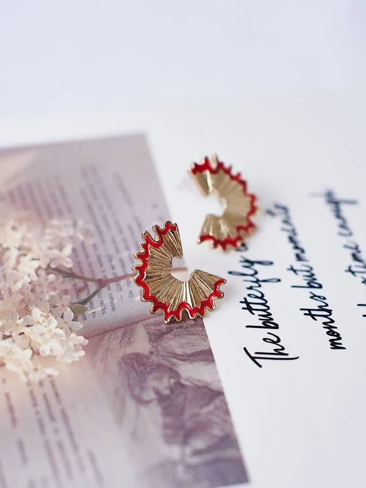 Golden Pencil Scraps Artistic Stud earrings