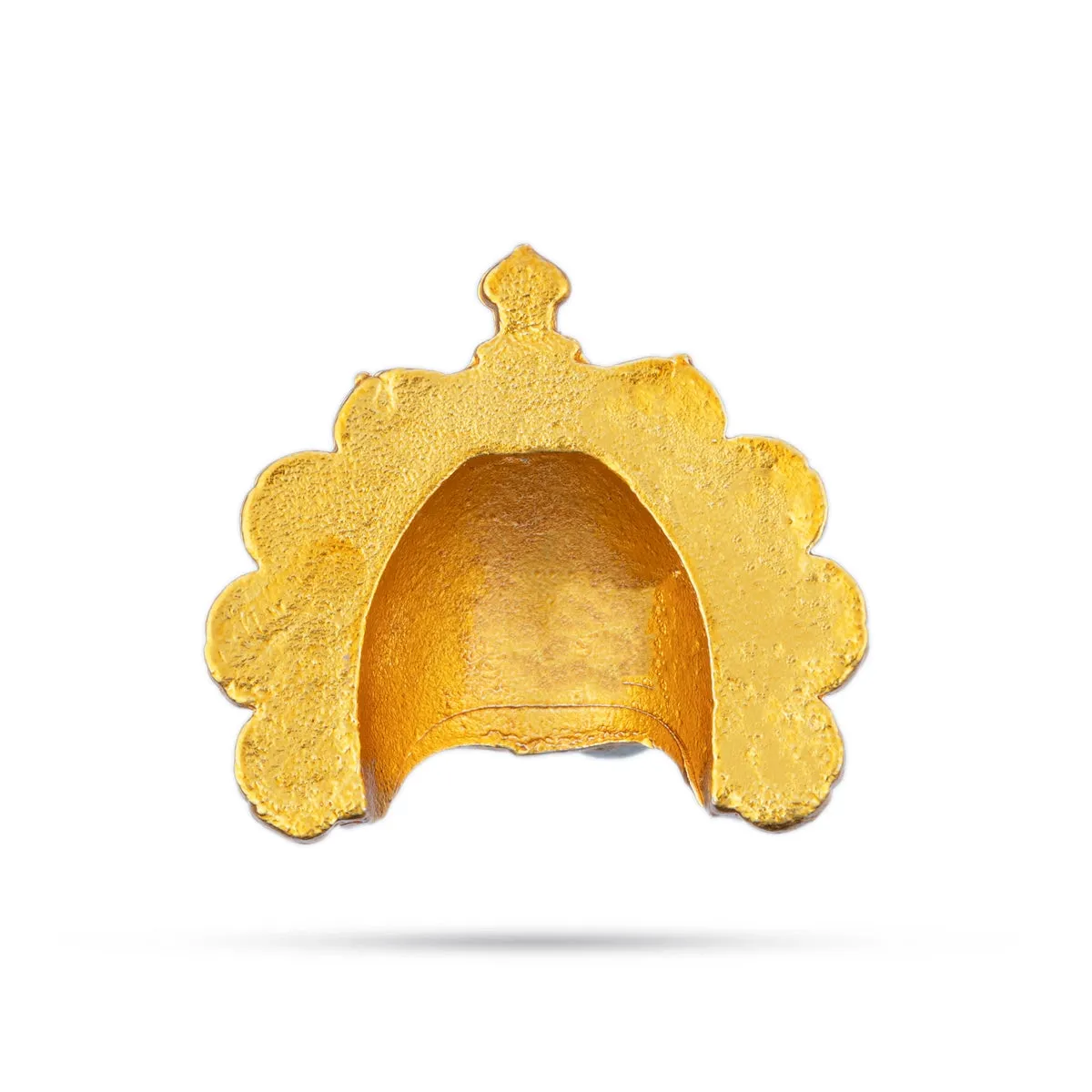 Half Crown - 1 x 0.75 Inches | Gold Polish Half Kireedam/ Half Kiridam/ Single Stone Half Mukut for Deity