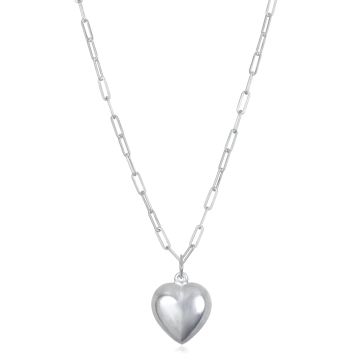 Heart Charm Paperclip Necklace