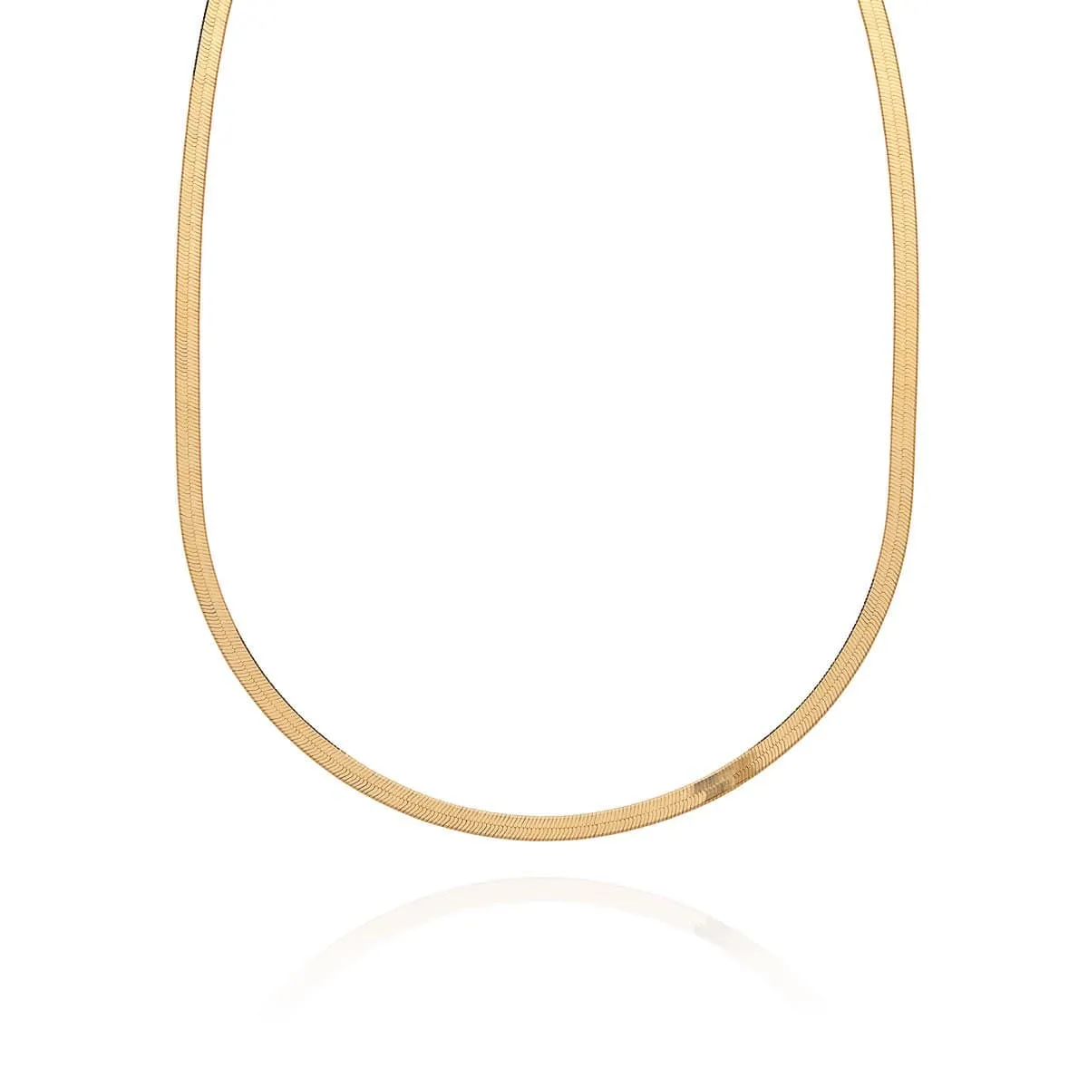 Herringbone Chain Necklace Gold
