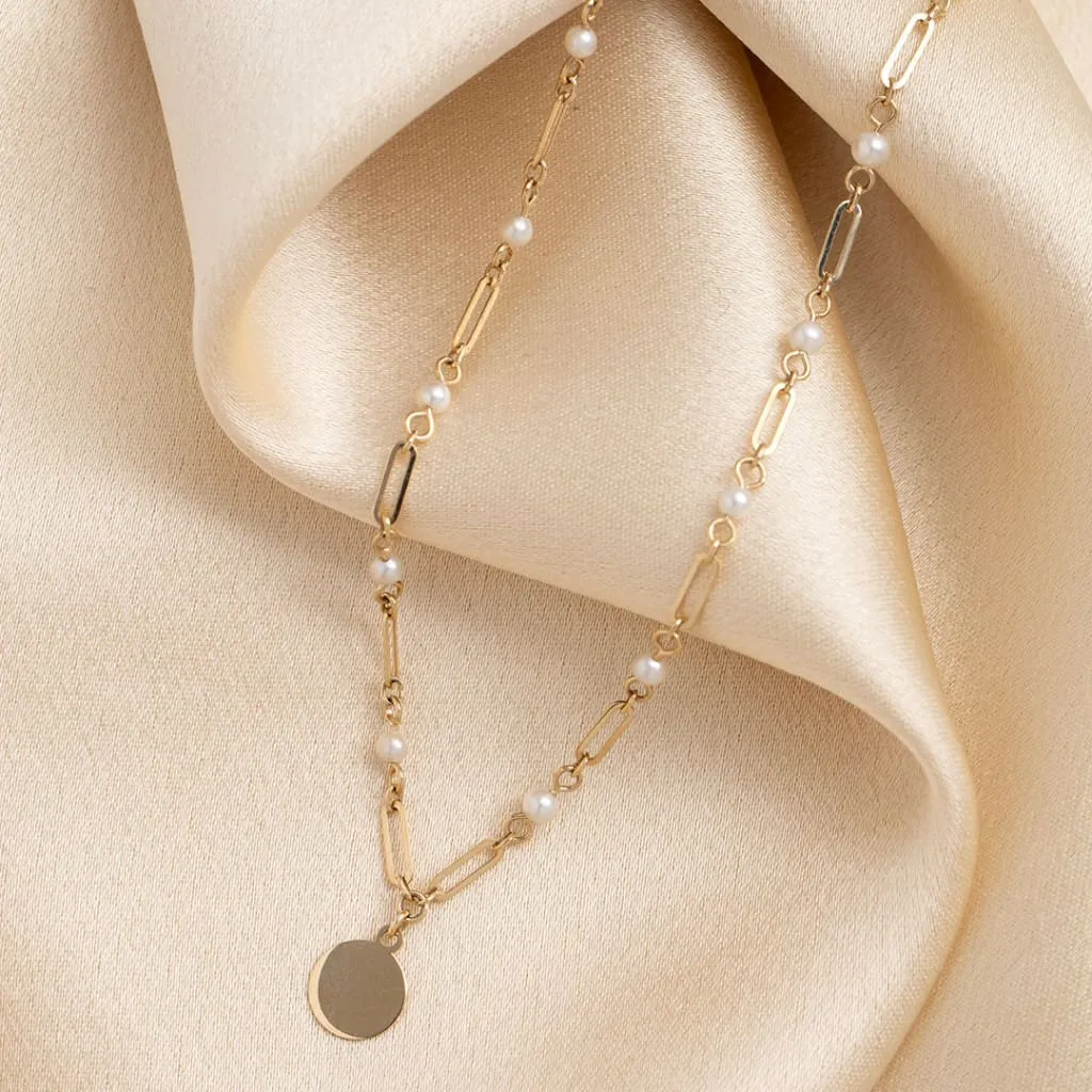 Hints of Pearl Necklace | 9ct Gold