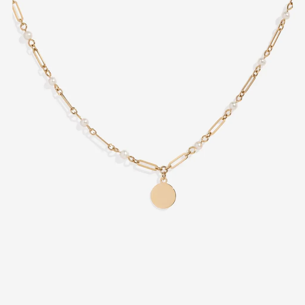 Hints of Pearl Necklace | 9ct Gold