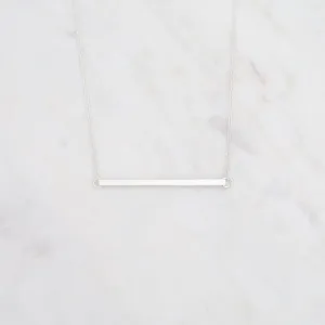 Horizontal Bar Necklace - Brushed Sterling Silver