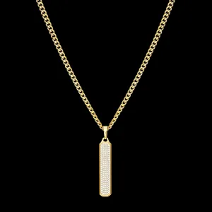 Iced Tag Pendant - Gold RG189G