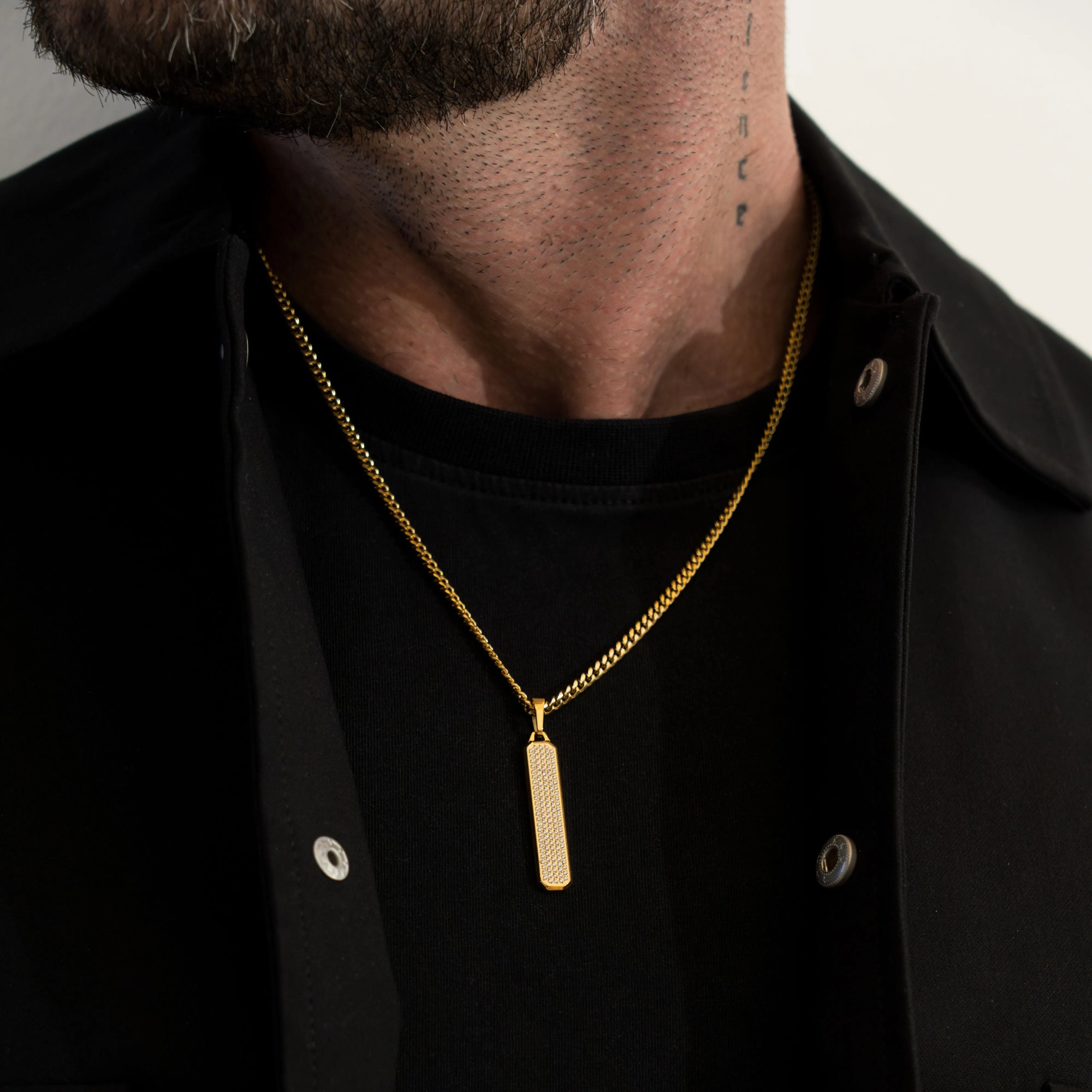 Iced Tag Pendant - Gold RG189G