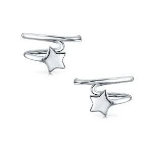 Initial Alphabet A-Z Patriotic Celestial Rock Star Ear Cuff Cartilage Earrings