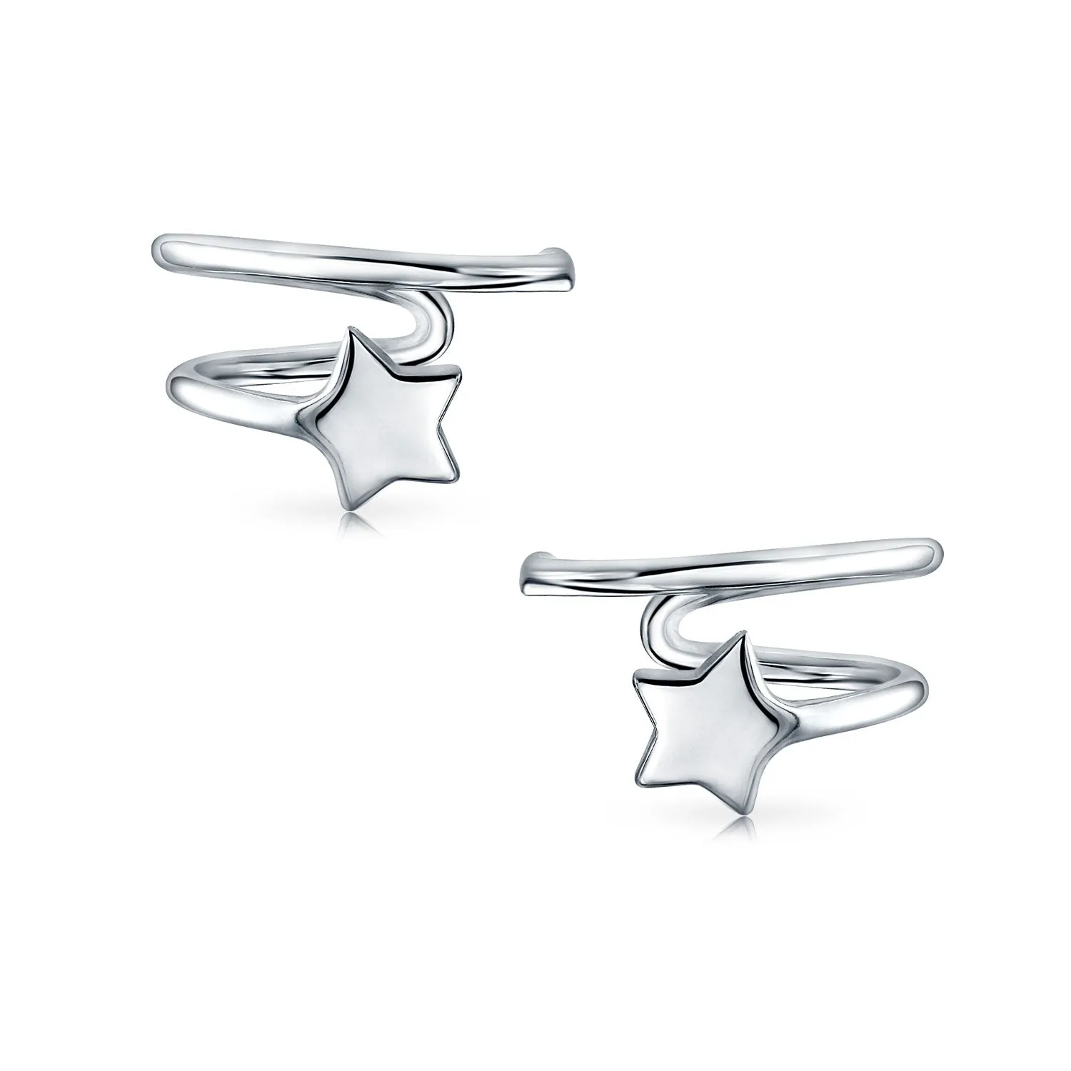 Initial Alphabet A-Z Patriotic Celestial Rock Star Ear Cuff Cartilage Earrings