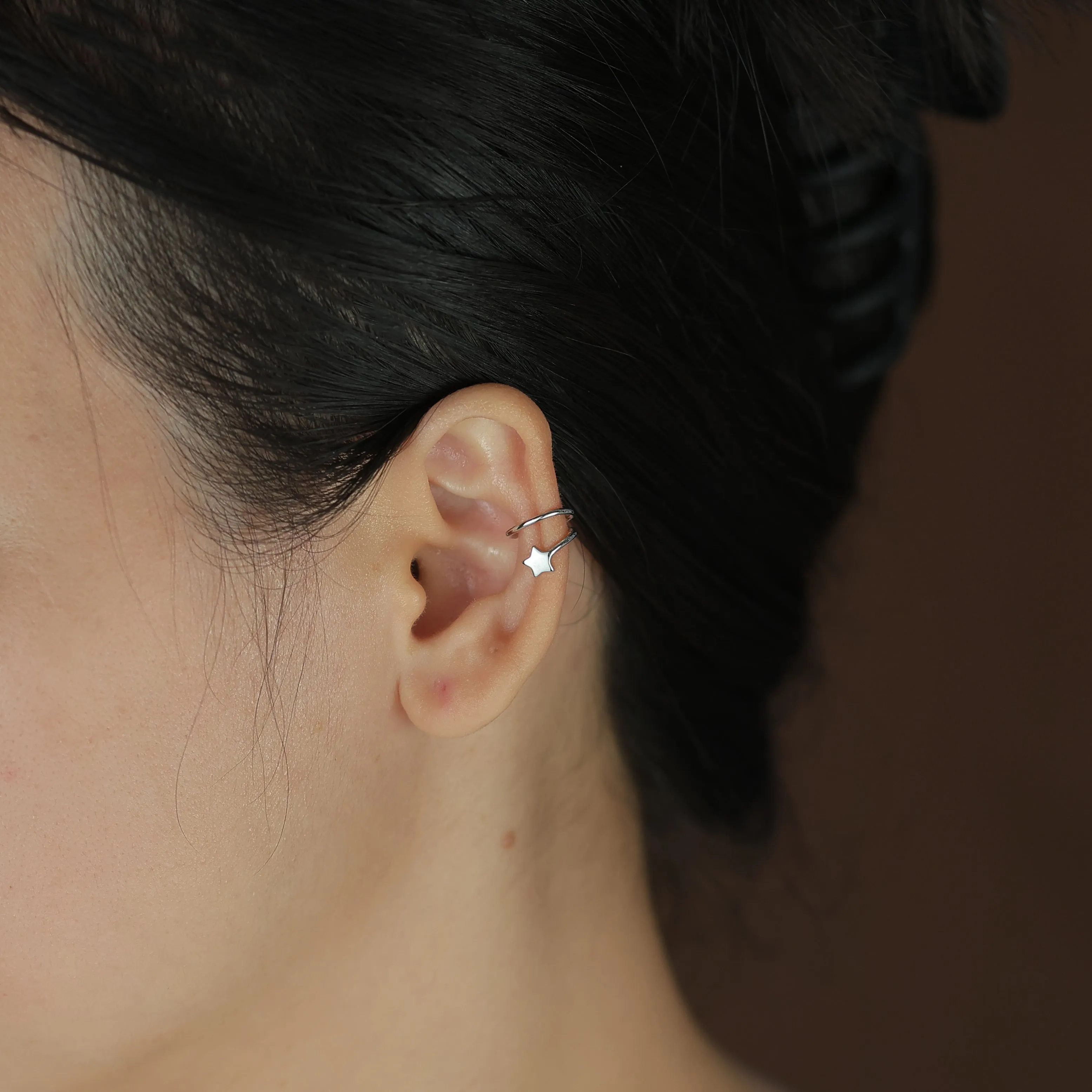 Initial Alphabet A-Z Patriotic Celestial Rock Star Ear Cuff Cartilage Earrings