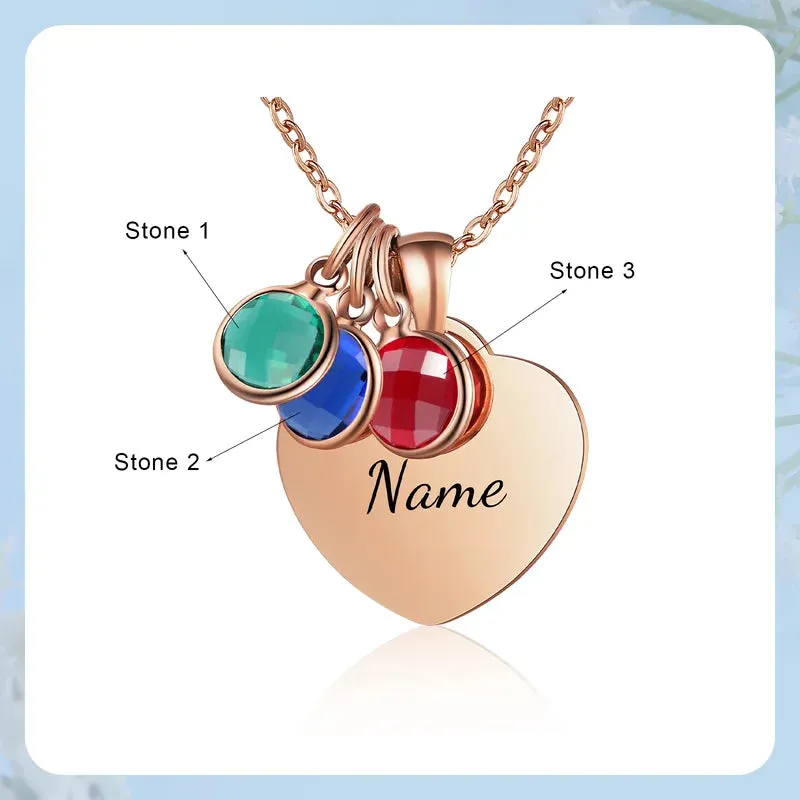 Initial and Name Birthstone Personalised Necklace