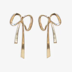 Ink   Alloy Katie Large Ribbon Bow Post Earrings