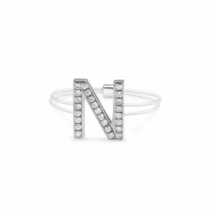 Invisible Initial White Diamond Ring