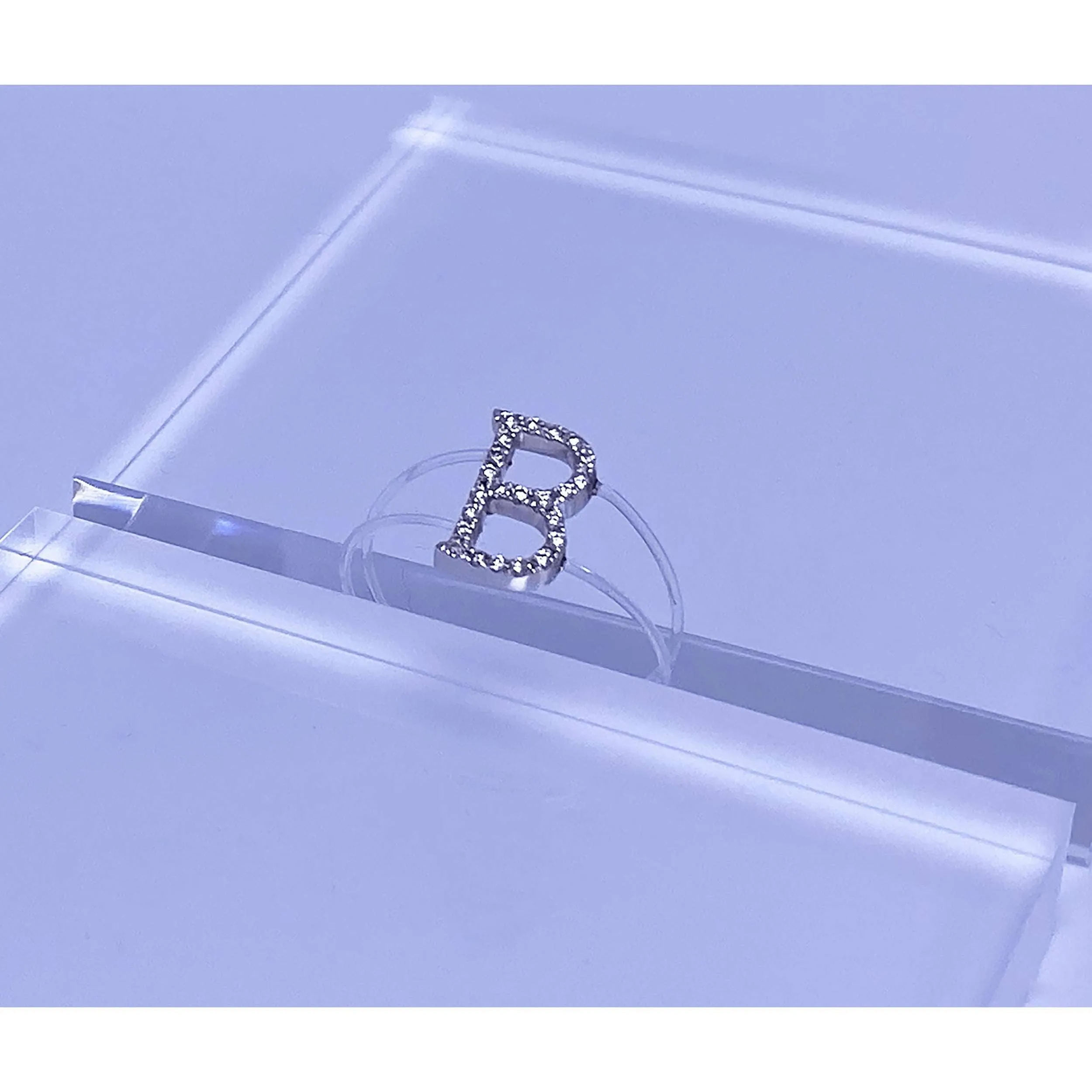 Invisible Initial White Diamond Ring