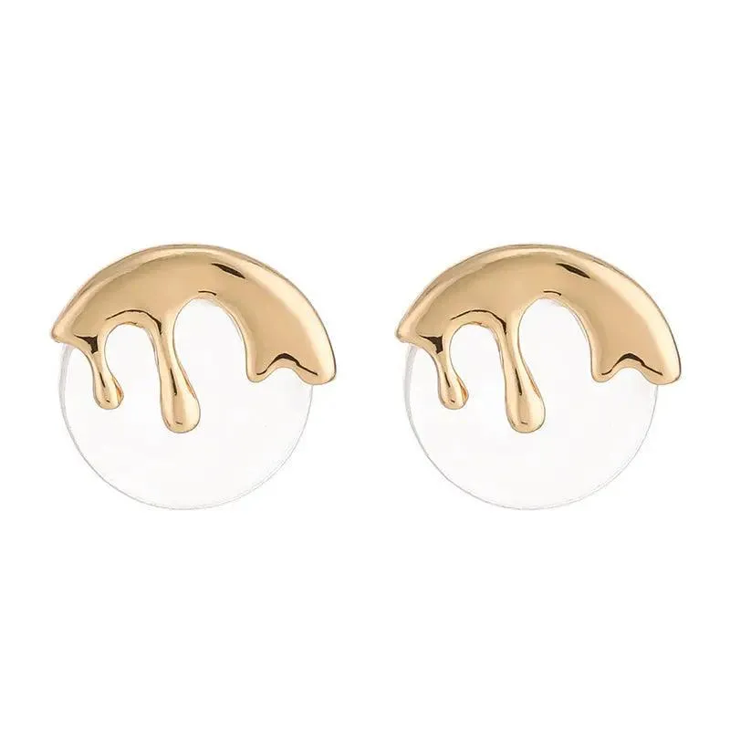 Irregular Liquid Metal Stud Earrings