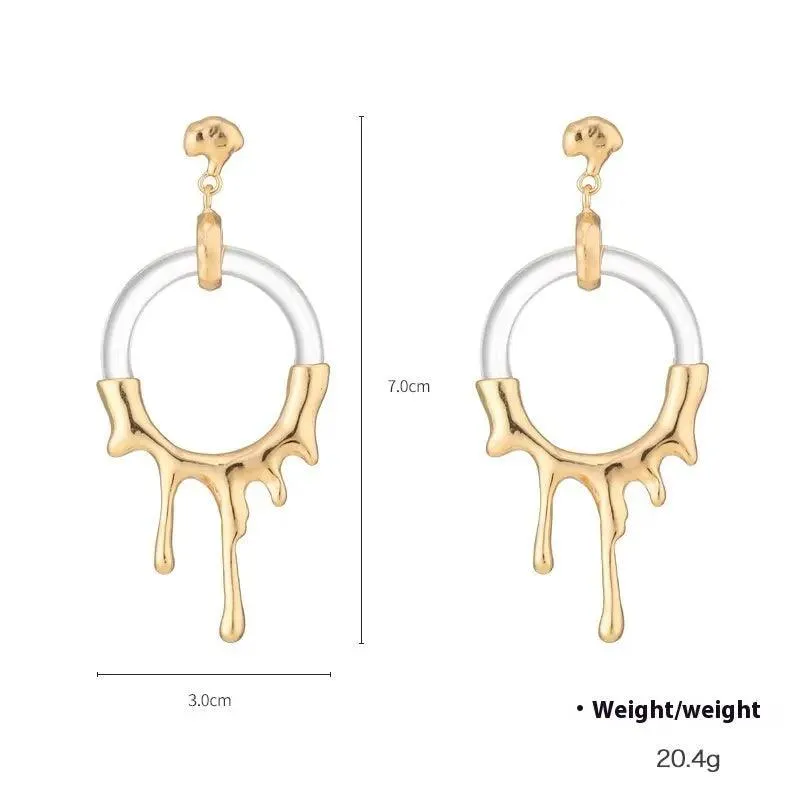 Irregular Liquid Metal Stud Earrings