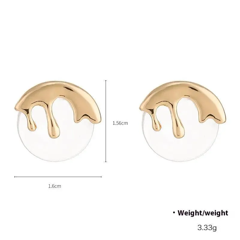 Irregular Liquid Metal Stud Earrings