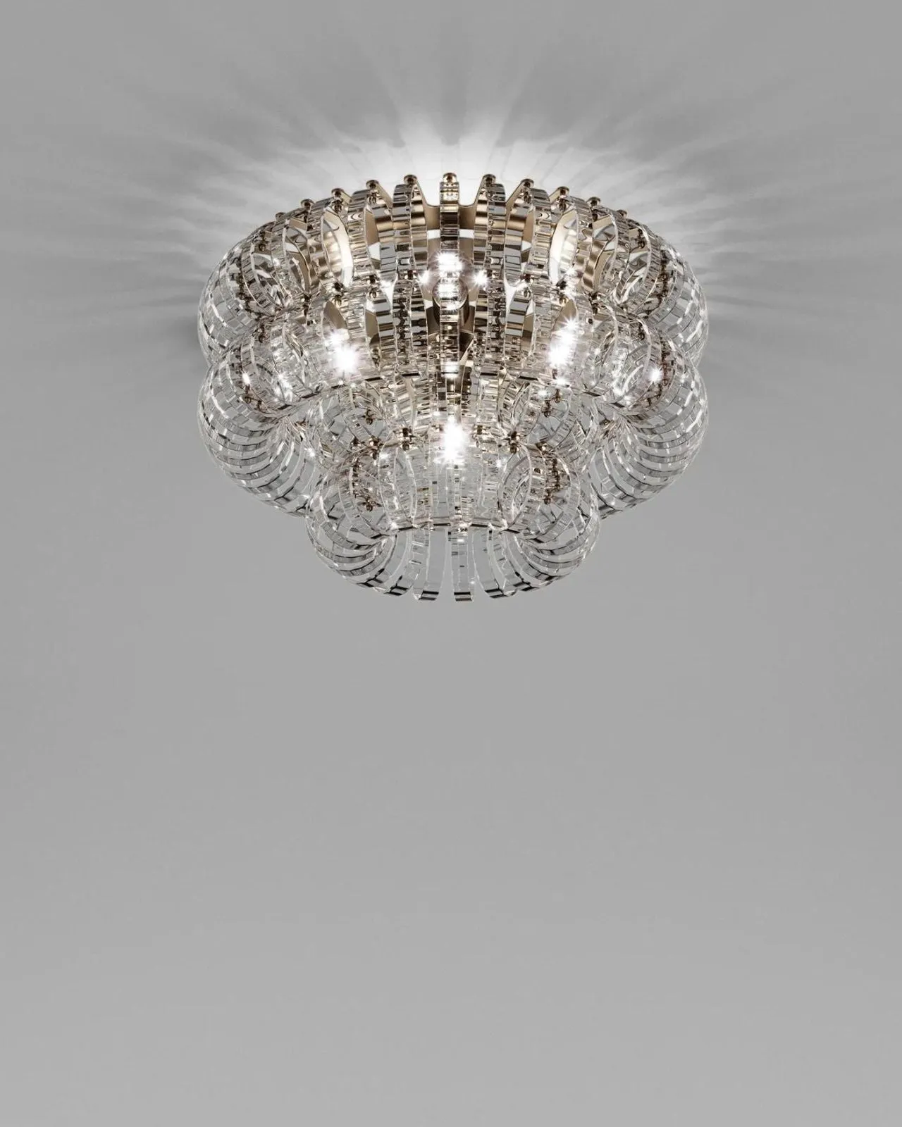 Italian Chain Link Glass Ceiling Light