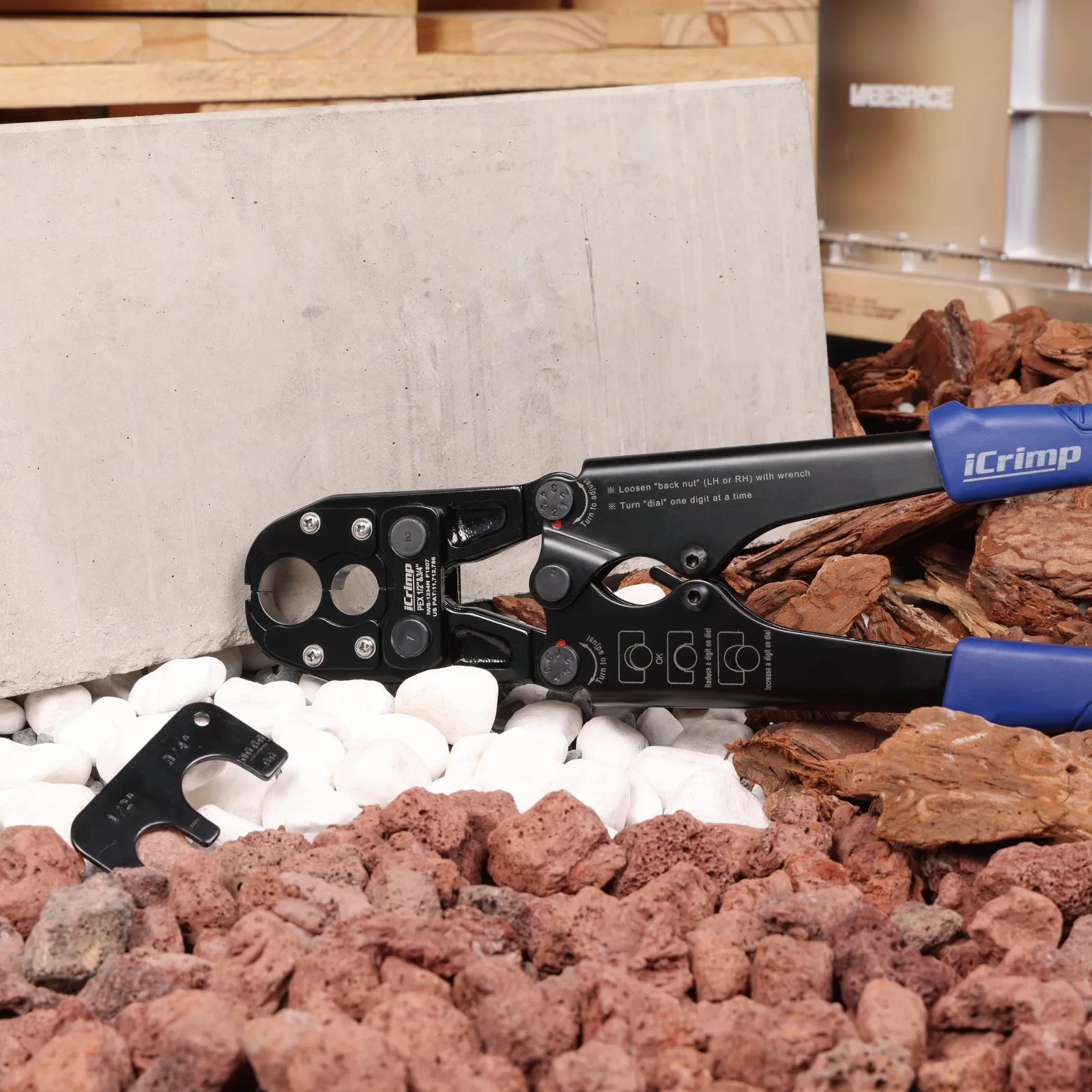IWS-1234N Pex Pipe Crimping Tool with Convertible 1/2" and 3/4" Jaws for Copper Ring, meets ASTM 1807 Standard