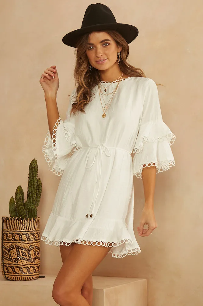 Keep On Walking Dress White