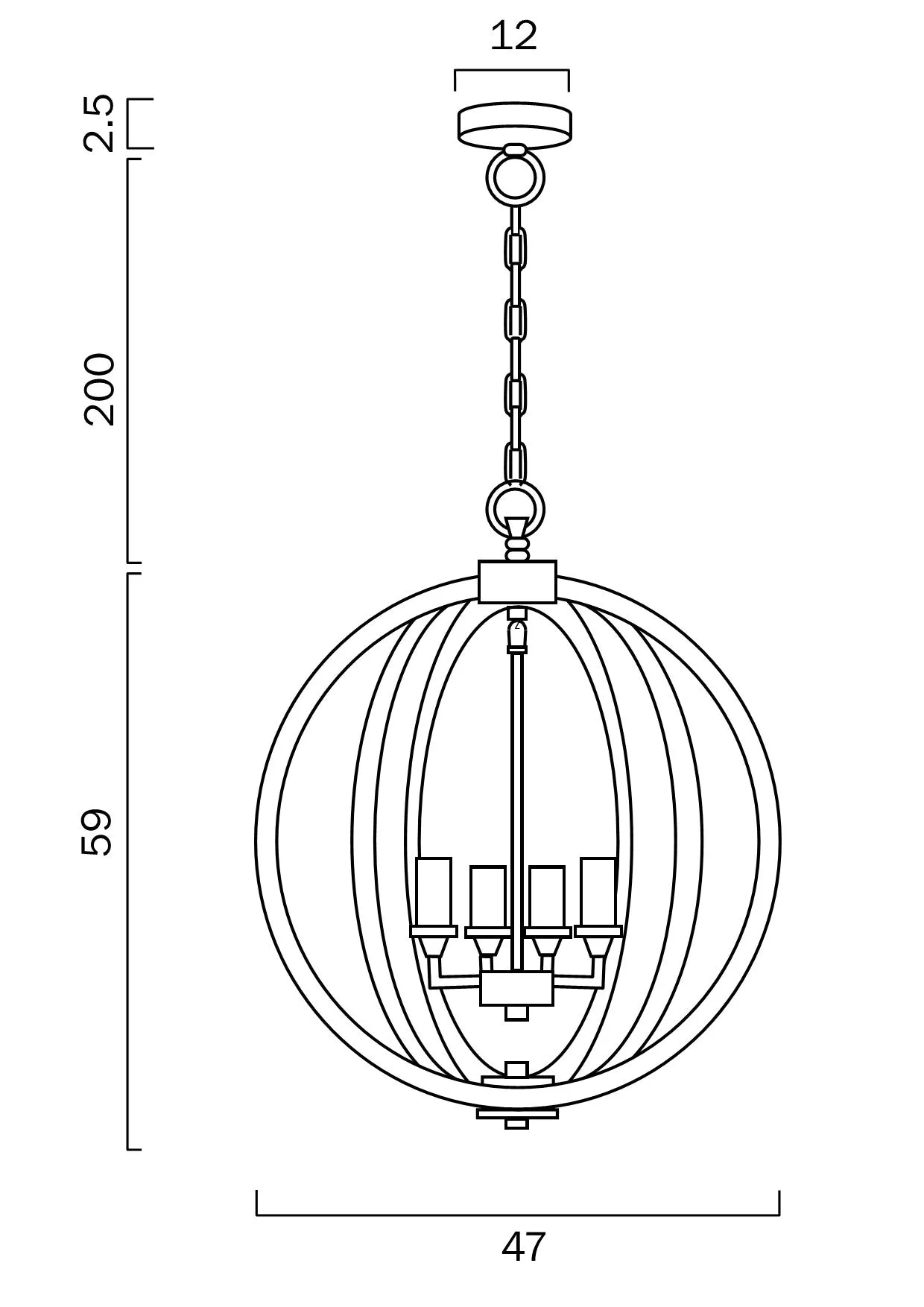 Kendall Pendant Light Chrome Medium
