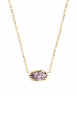 Kendra Scott: Elisa Gold Short Pendant Necklace - Amethyst