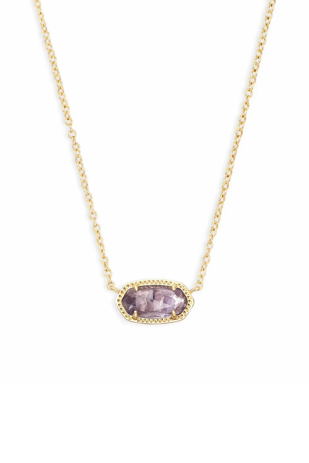 Kendra Scott: Elisa Gold Short Pendant Necklace - Amethyst