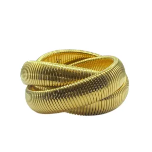 Large Gold Twisted Cobra Bracelet