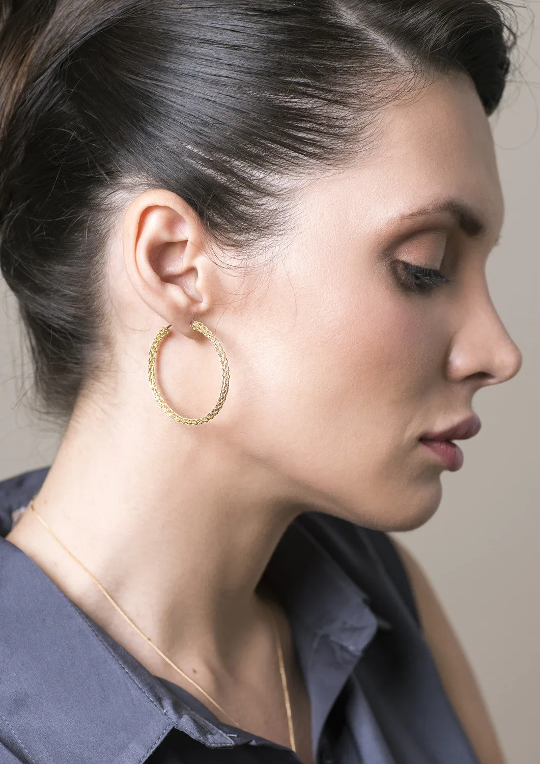 Large Rose Gold hoop earrings , large hoops