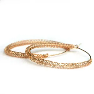 Large Rose Gold hoop earrings , large hoops