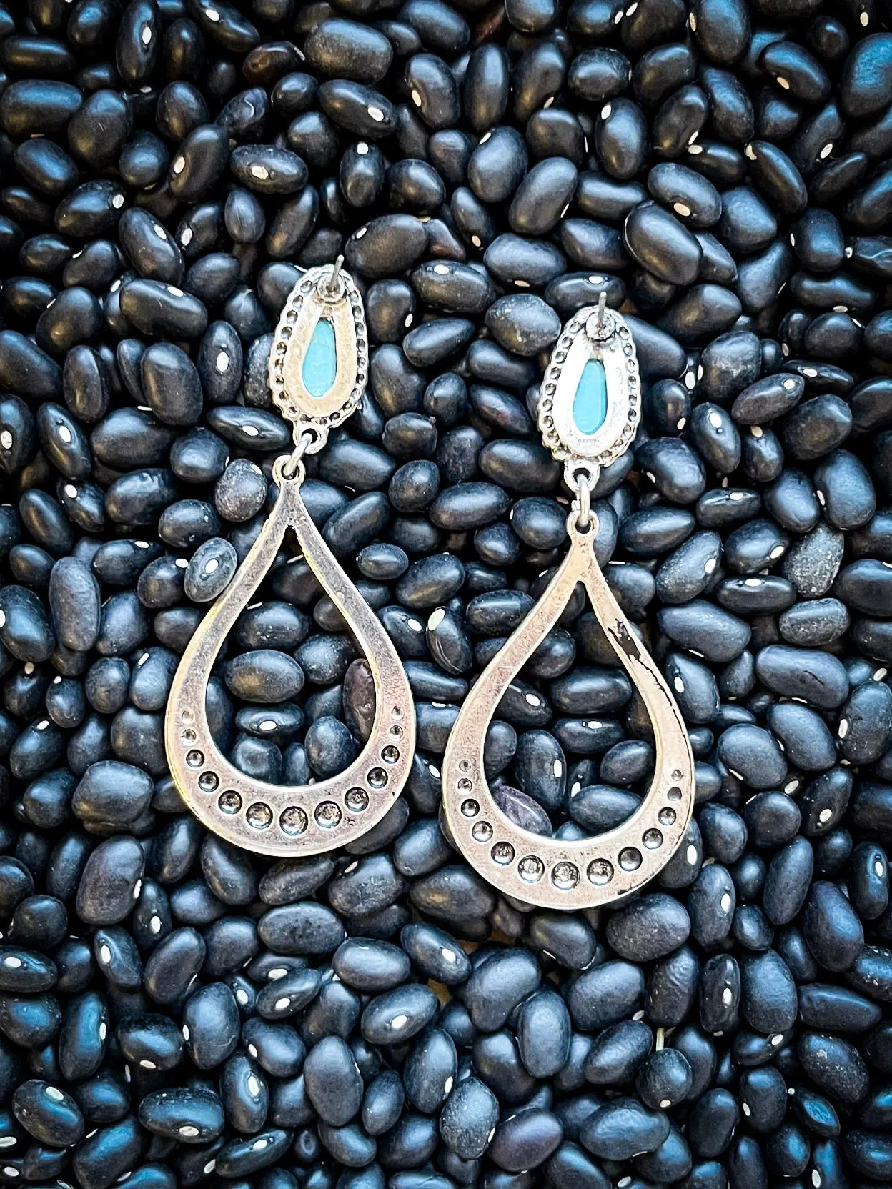 Laurel Stud Dangle Earrings - Silver