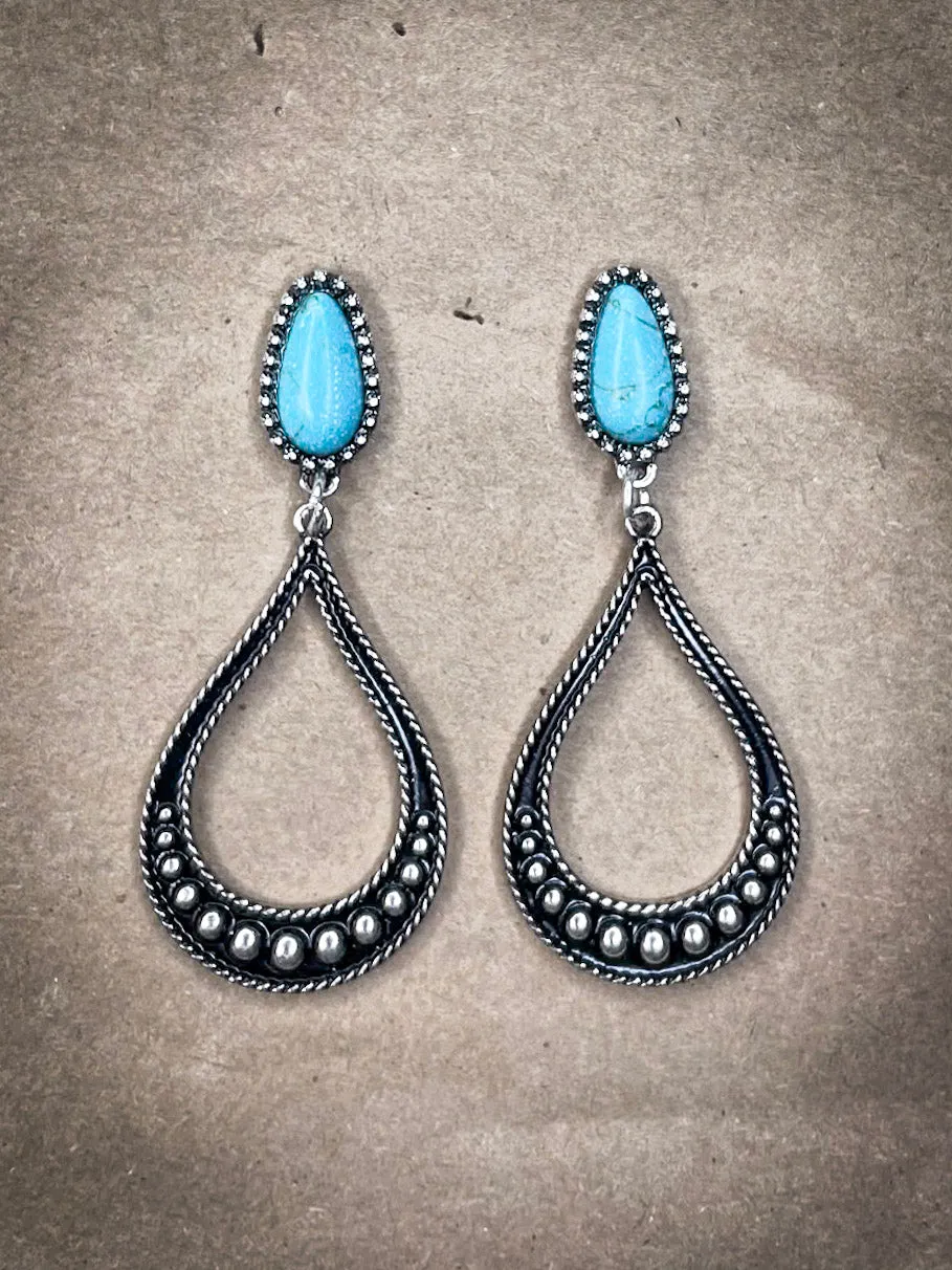 Laurel Stud Dangle Earrings - Silver