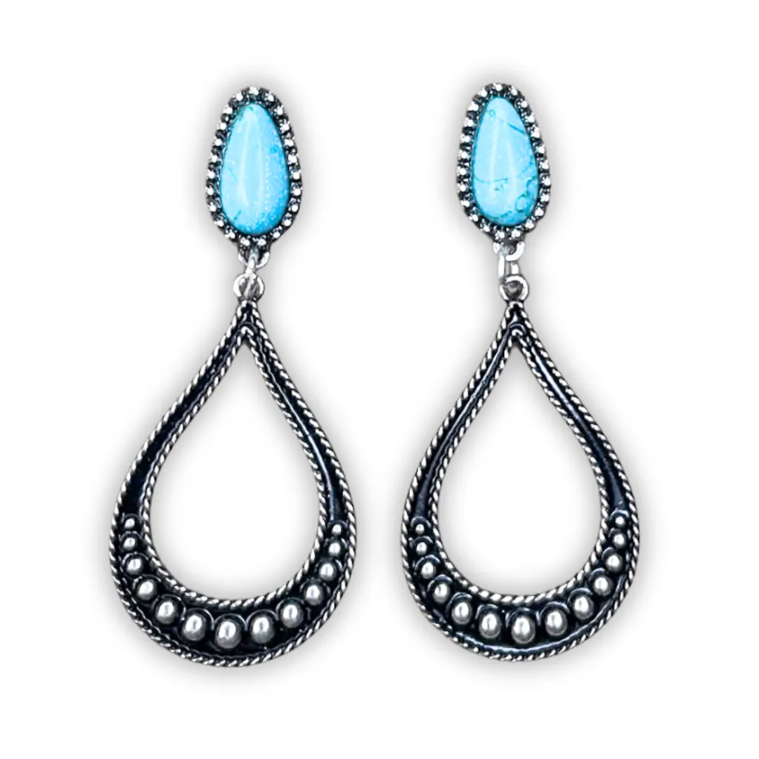 Laurel Stud Dangle Earrings - Silver
