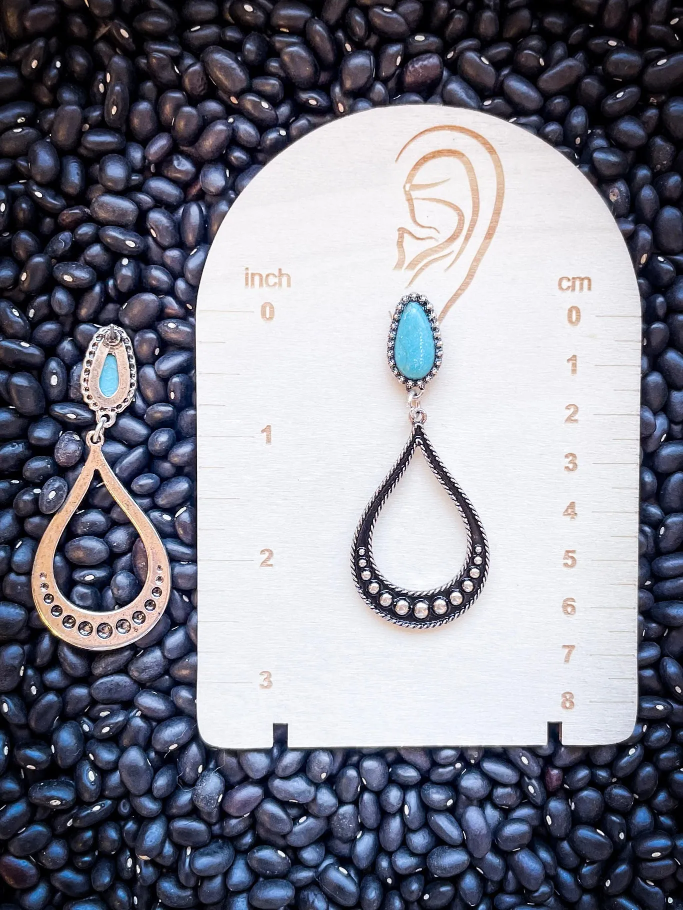 Laurel Stud Dangle Earrings - Silver