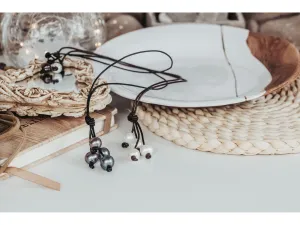 Leather Pearl Tassel Necklace