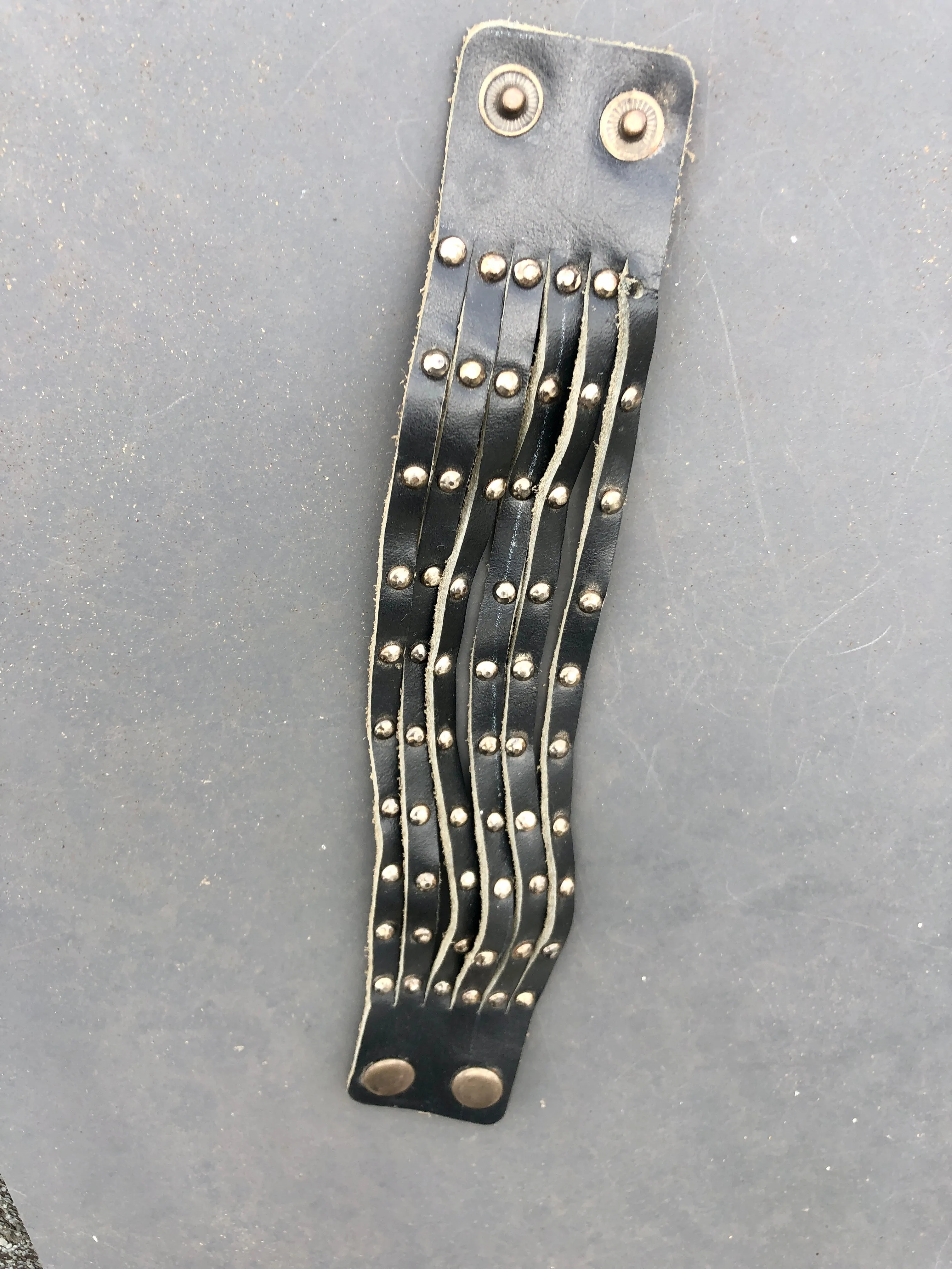 Leather studded wrist cuff
